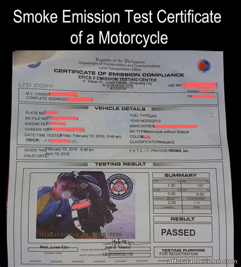 emission test result validity philippines